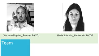 Vincenzo Zingales_ Founder & CEO Giulia Spinnato_ Co-founder & COO
Team
 