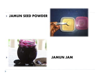  JAMUN SEED POWDER
 JAMUN JAM
 