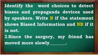 propaganda devices and technique in English 6 | PPTX