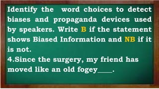 propaganda devices and technique in English 6 | PPTX