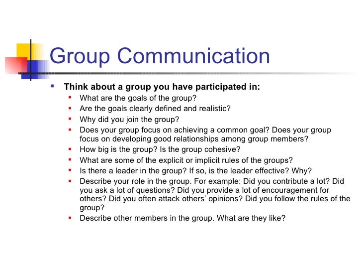 Small Group Communications 39