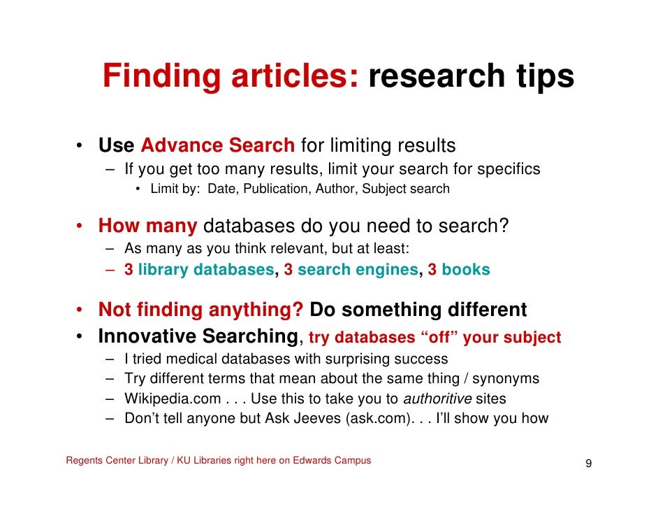 Online research databases