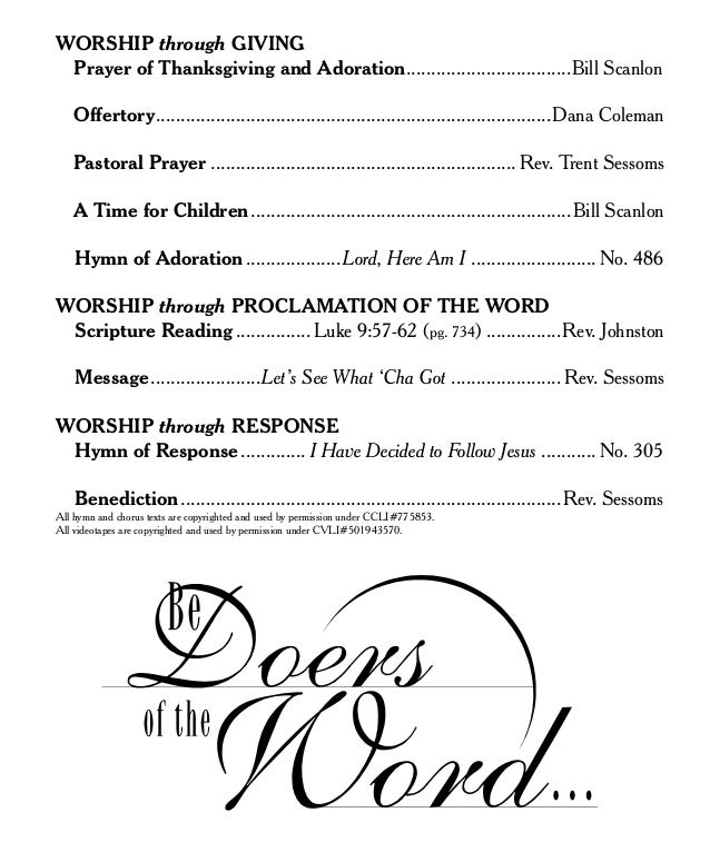 church service bulletin