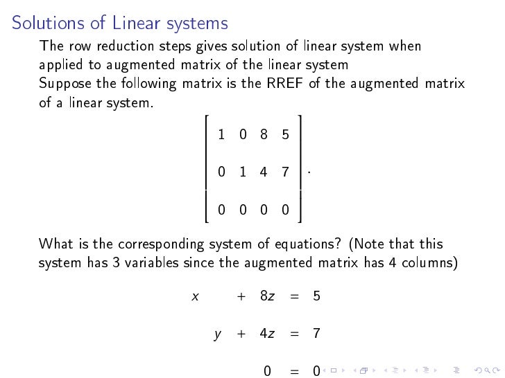 Systems of Linear Equations, RREF