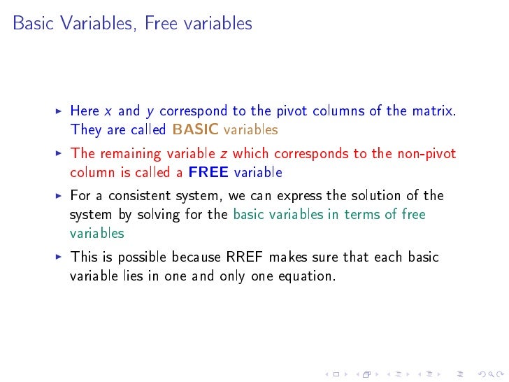 Systems of Linear Equations, RREF