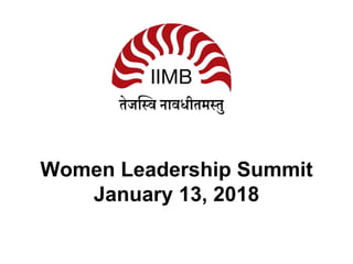 Women Leadership Summit
January 13, 2018
 
