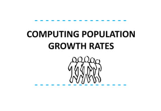 COMPUTING POPULATION
GROWTH RATES
- - - - - - - - - - - - - - - - -
- - - - - - - - - - - - - - - - -
 