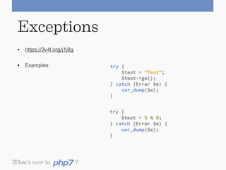 function calculateShippingTo($postalCode)
{
$postalCode = (int)$postalCode;
}
calculateShippingTo(“66048”);
< PHP 7
 