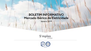 BOLETIM INFORMATIVO
Mercado Ibérico de Eletricidade
Janeiro 2019
 