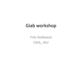 Giab workshop
Fritz Sedlazeck
CSHL, JHU
 