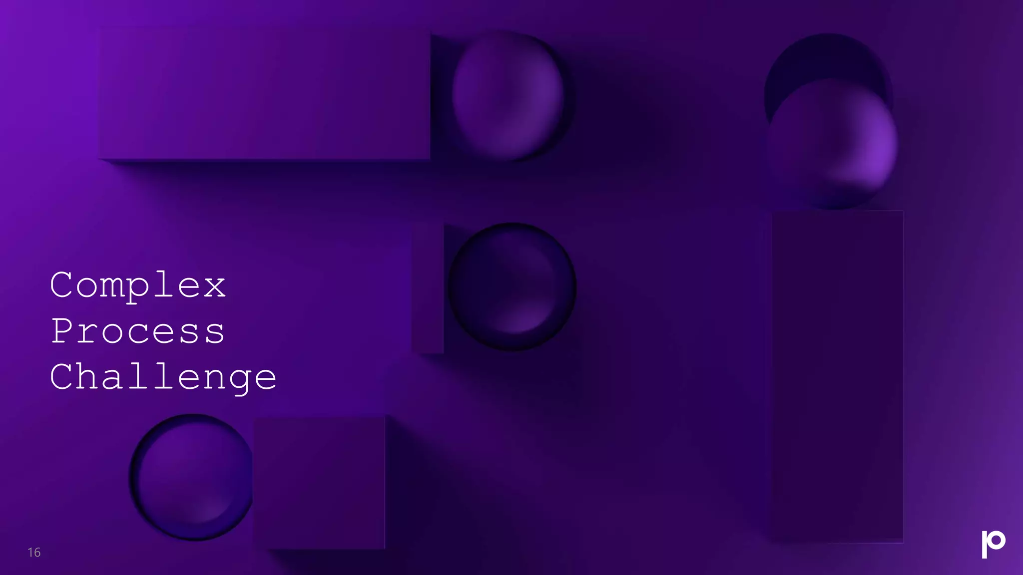 Complex
Process
Challenge
16
 