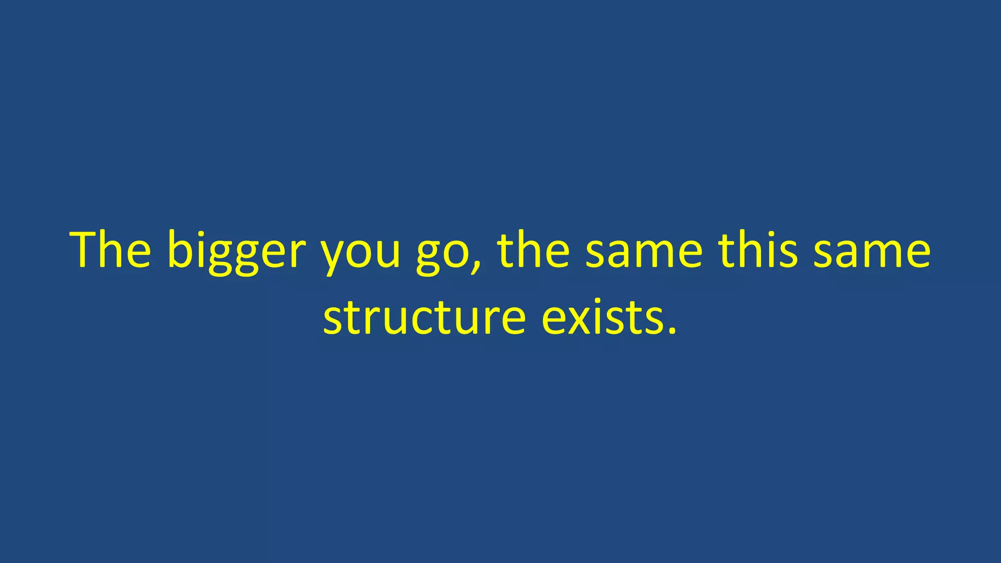 The bigger you go, the same this same
structure exists.
 