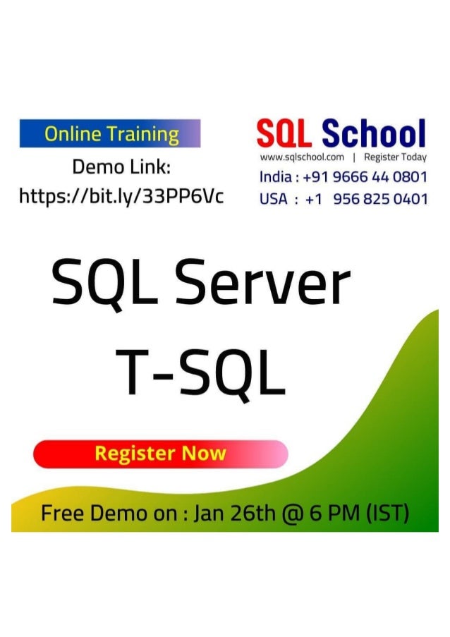 Sql Server T Sql Training Live Instructor Led From Sql School Sql Server T Sql Training Live Instructor Led From Sql School