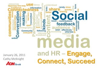 January 26, 2011   and HR – Engage,
                   Connect, Succeed
Cathy McKnight
 