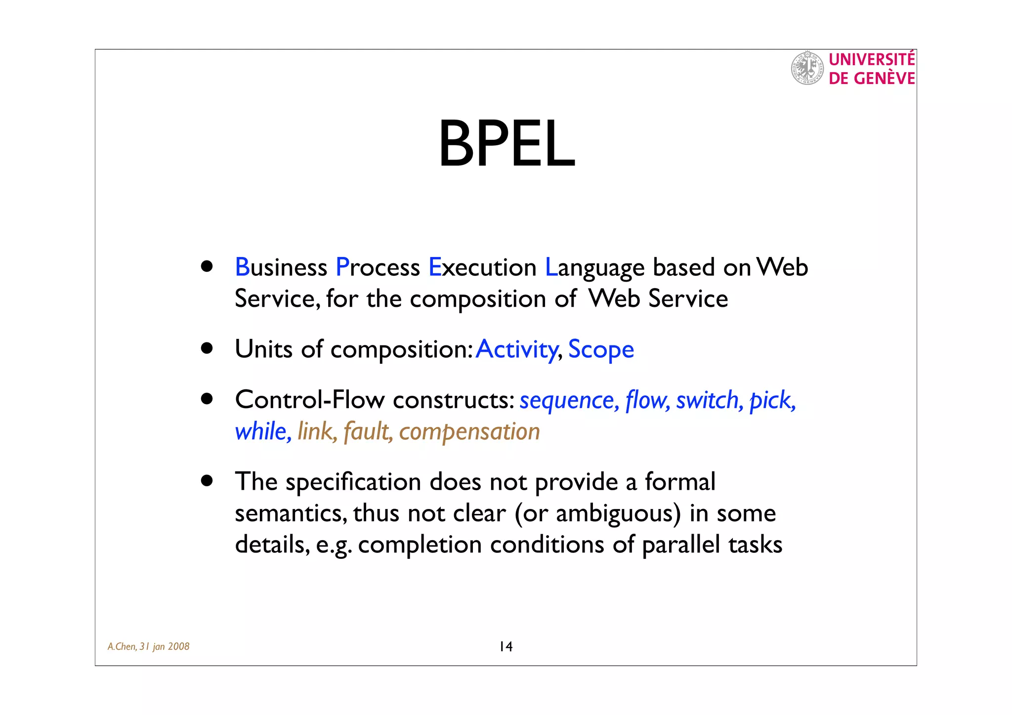 Semantics (requirements) of Business Process