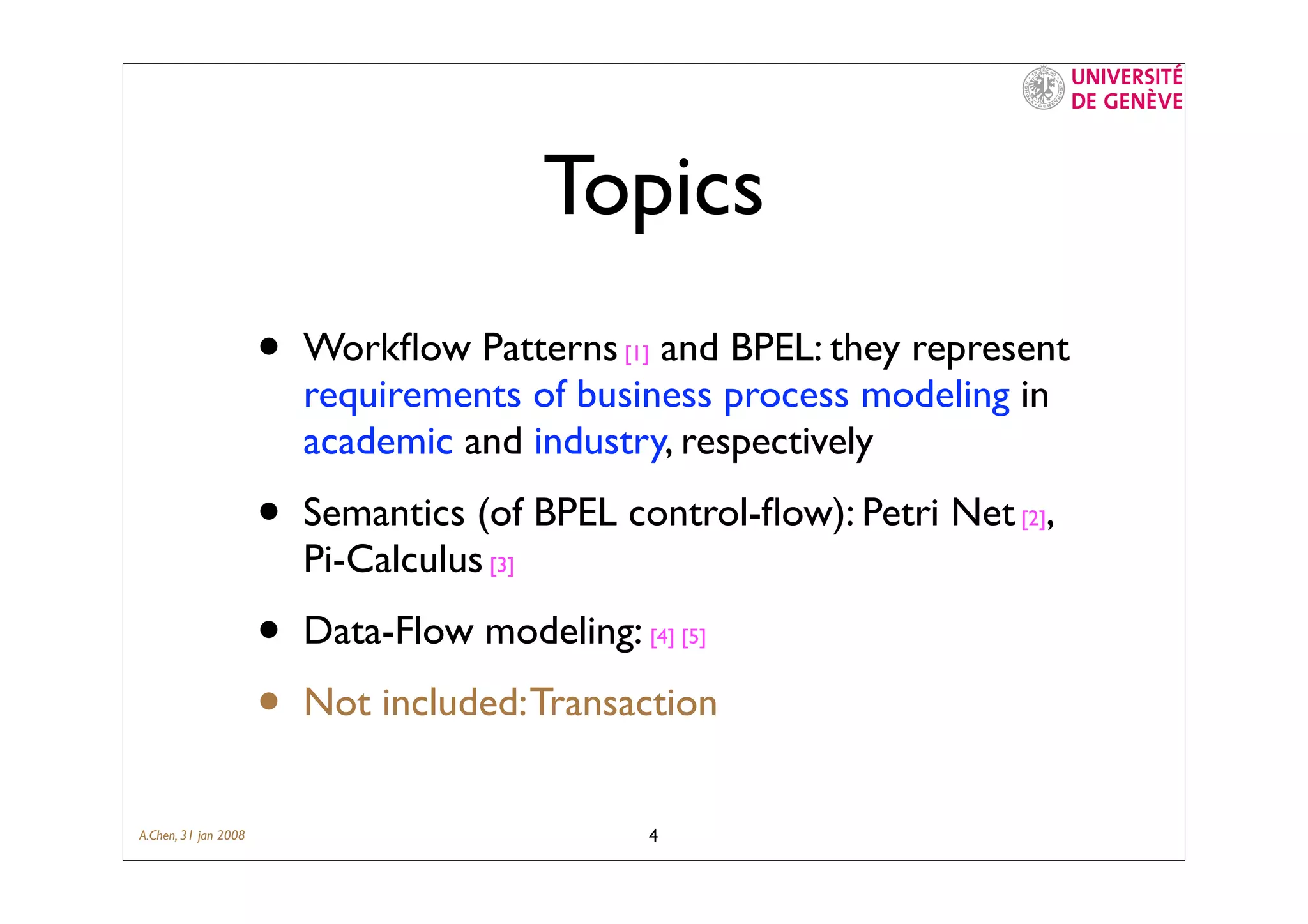 Semantics (requirements) of Business Process