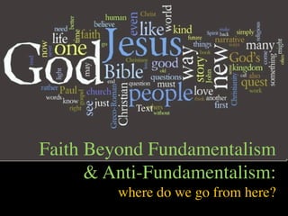 Text



Faith Beyond Fundamentalism
      & Anti-Fundamentalism:
         where do we go from here?
 