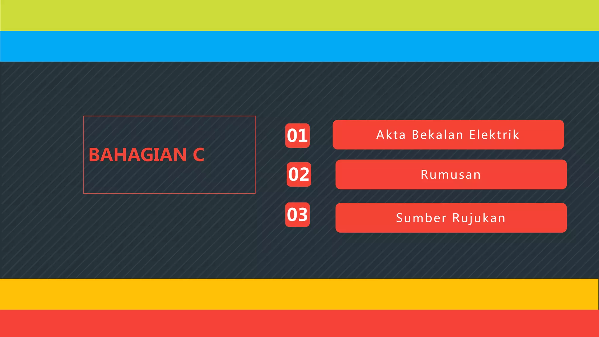01 Akta Bekalan Elektrik
BAHAGIAN C
02 Rumusan
03 Sumber Rujukan
 