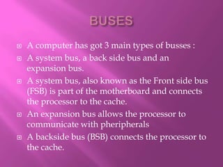 Buses in a computer | PPTX