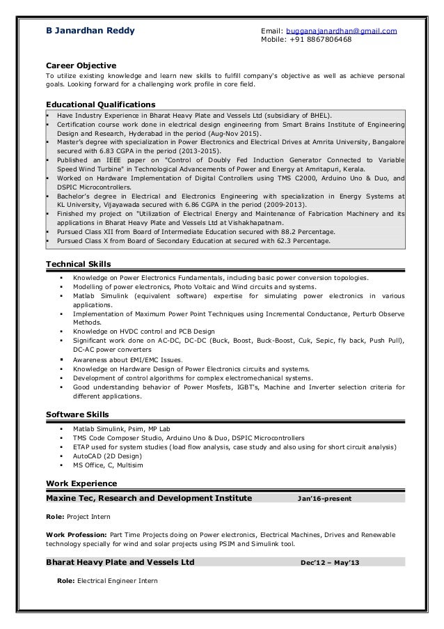 janardhan power electronics resume
