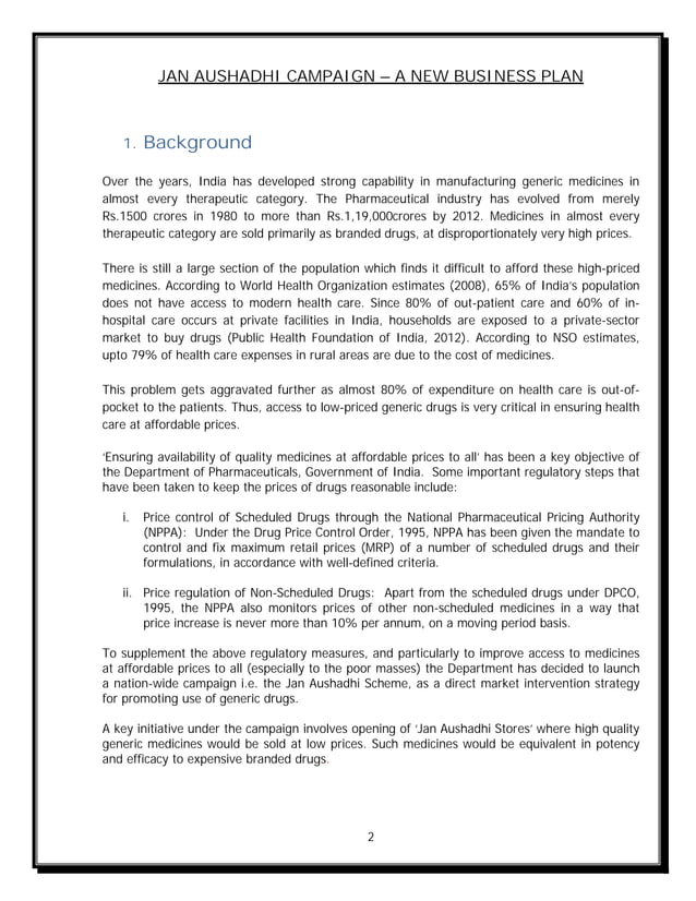 JAN AUSHADHI SCHEME DETAILS.