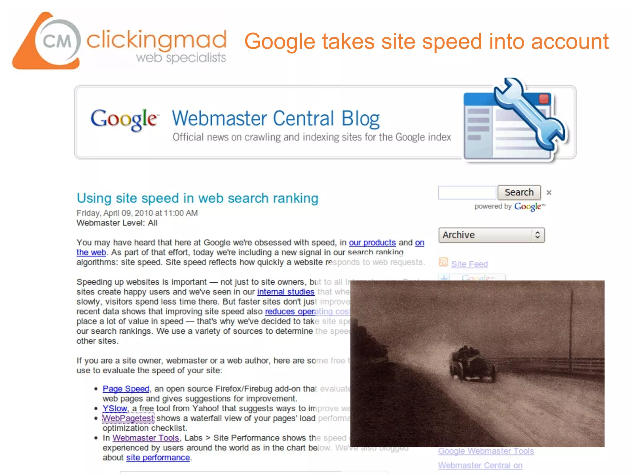 Google takes site speed into account
 