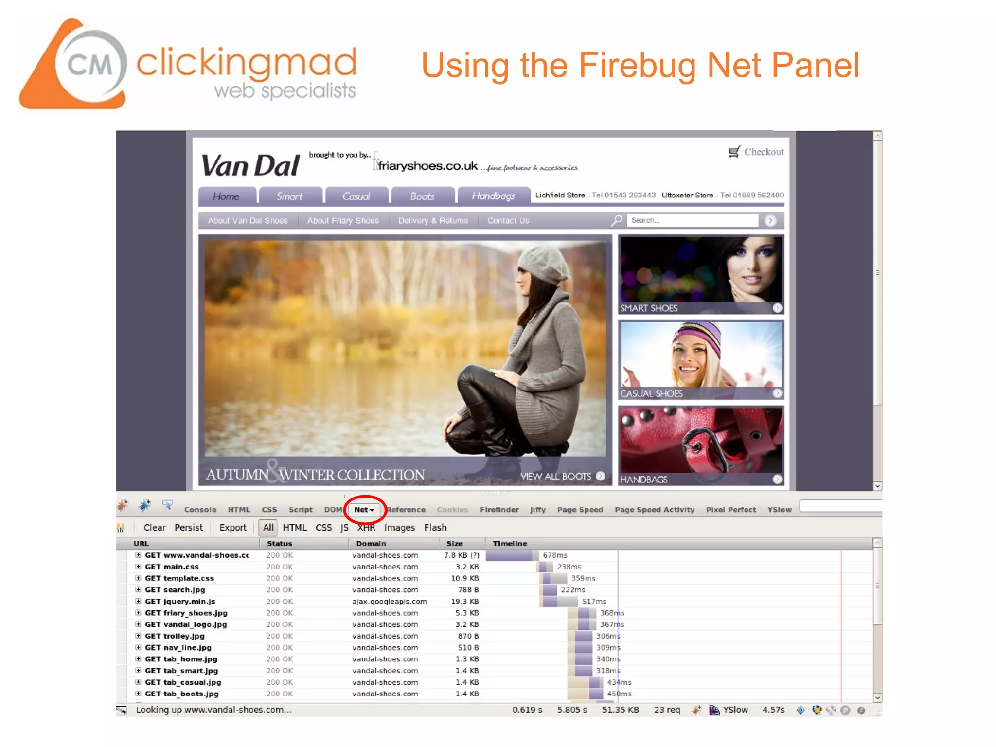 Using the Firebug Net Panel
 