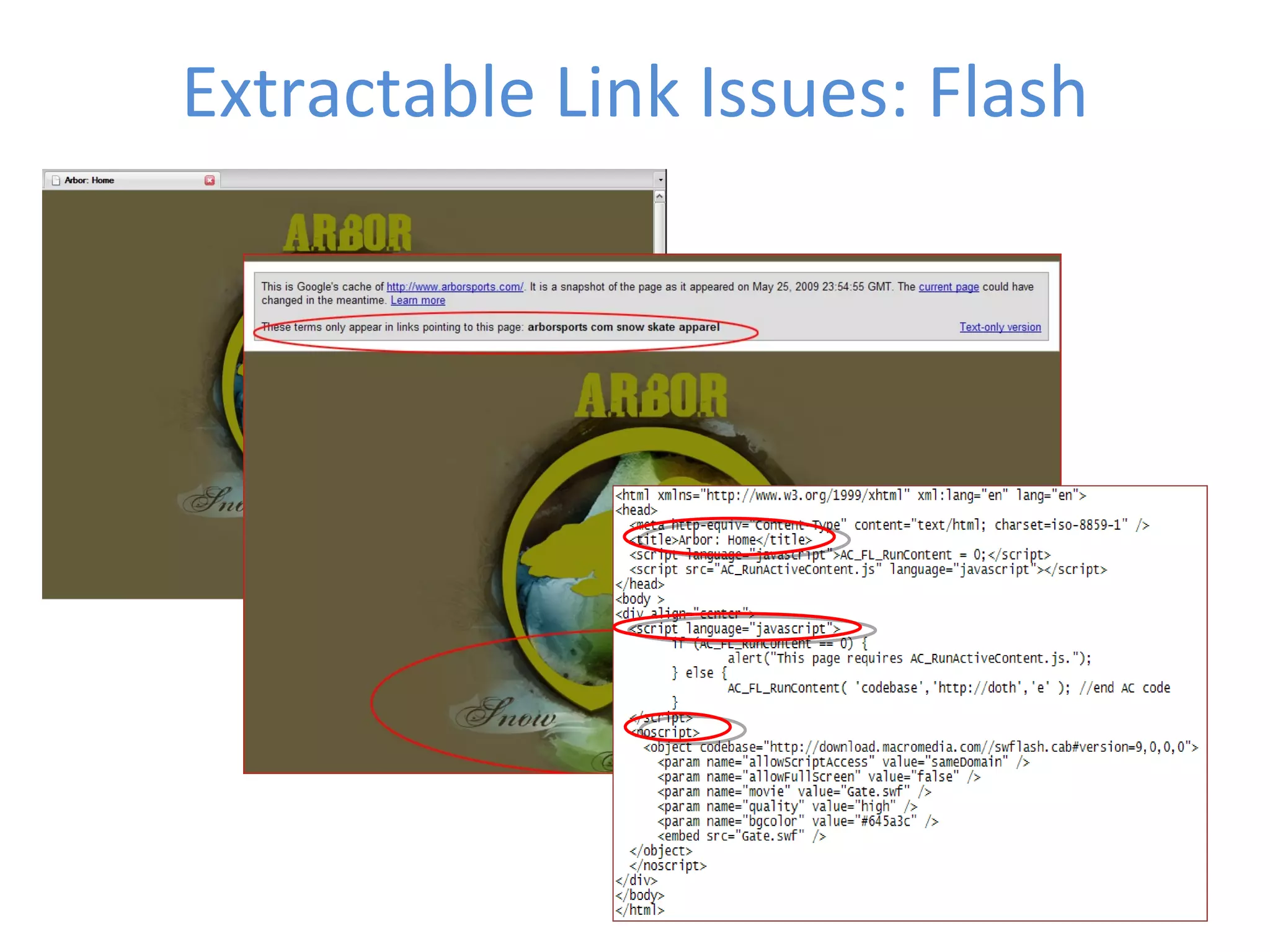 Extractable Link Issues: Flash 