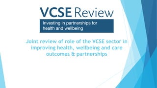 The Voluntary Community & Social Enterprise Sector’s role in supporting ...