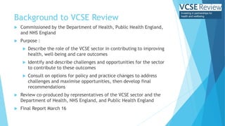 The Voluntary Community & Social Enterprise Sector’s role in supporting ...