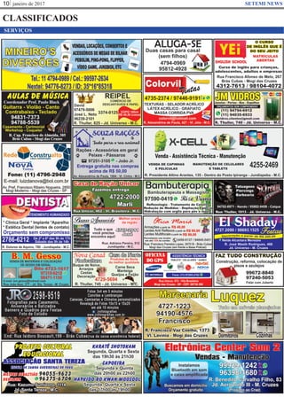 janeiro de 201710 SETEMI NEWS
CLASSIFICADOS
SERVIÇOS
 
