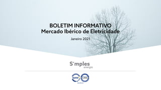 BOLETIM INFORMATIVO
Mercado Ibérico de Eletricidade
Janeiro 2021
 