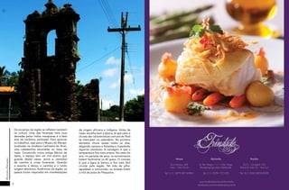 24
RevistaEstação
25
RevistaEstação
Os encantos da região se refletem também
na cultura. Uma das heranças mais ricas
deixadas pelos índios marajoaras é a bela
arte da cerâmica estilizada. Para apreciar
os trabalhos, siga para o Museu do Marajó,
localizado na modesta Cachoeira do Arari,
uma cidadezinha escondida no meio da
mata. Construído numa antiga fábrica de
óleos, o espaço tem um rico acervo que
guarda desde vasos, jarros e utensílios
de cozinha à urnas funerárias. Quando
o assunto é dança, o carimbó e o lundu
surgem absolutos. Autênticos da região, os
passos foram inspirados em manifestações
de origem africana e indígena. Antes de
viajar, escolha bem a época, já que calor e
chuvas são características comuns do Pará
se intercalam no calendário. No primeiro
semestre chove quase todos os dias,
alagando campos e florestas e impedindo
algumas travessias. A vantagem é que a
temperatura fica mais amena. No resto do
ano, no período de seca, os termômetros
batem facilmente os 40 graus. O consolo
é que a água já baixou e fica mais fácil
circular pela região. No mês de julho,
agradável e concorrido, os turistas lotam
a orla da praia do Pesqueiro.
 