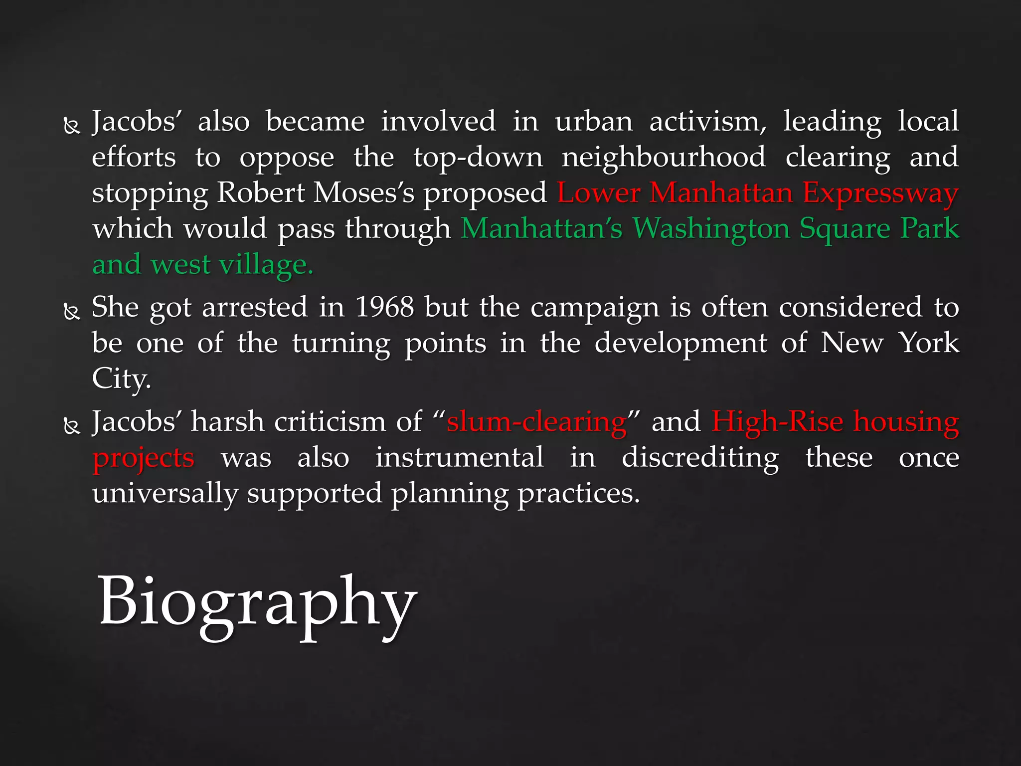 Jane Jacobs- urban activist | PPTX