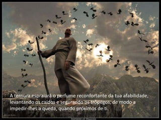 A ternura espraiará o perfume reconfortante da tua afabilidade,
levantando os caídos e segurando os trôpegos, de modo a
impedir-lhes a queda, quando próximos de ti.
 