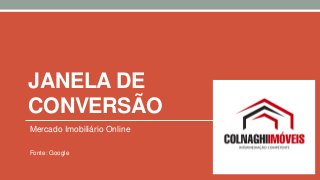 JANELA DE
CONVERSÃO
Mercado Imobiliário Online
Fonte: Google
 