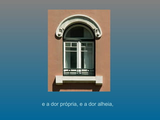 e a dor própria, e a dor alheia,   