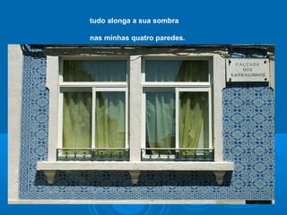 tudo alonga a sua sombra
nas minhas quatro paredes.
 