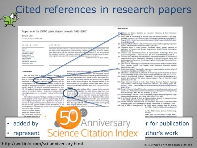 Citation index of research papers