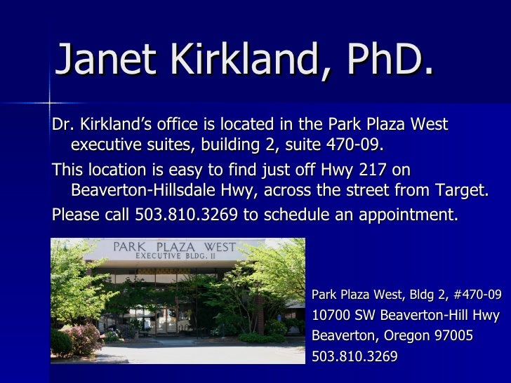 Beaverton & Portland Oregon Psychologist Kirkland, PhD