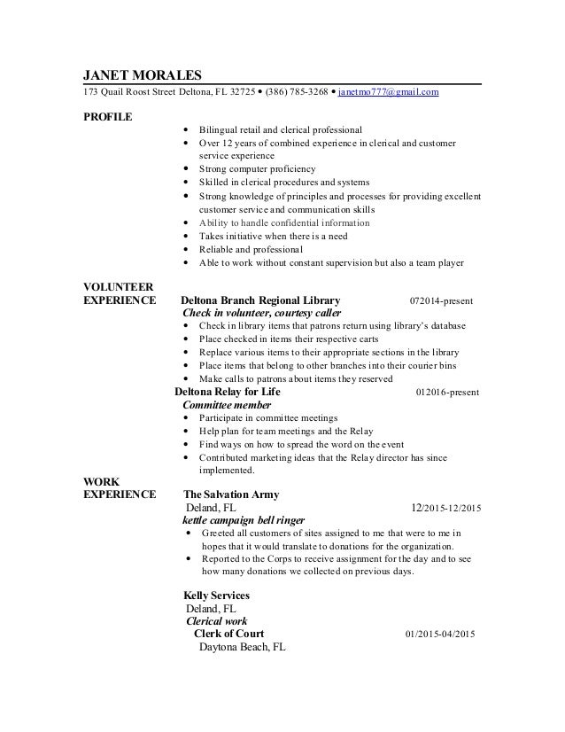 Janet Morales Resume Clerical General