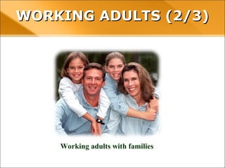 WORKING ADULTS (2/3)WORKING ADULTS (2/3)
Working adults with families
 
