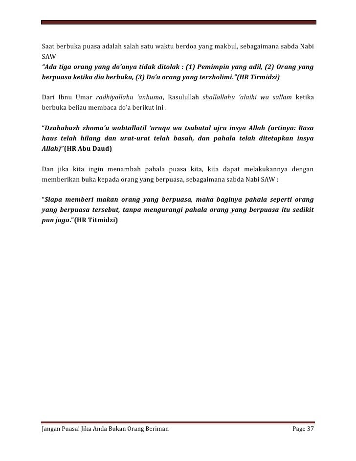 JANGAN PUASA! Jika Anda Bukan Orang Beriman (Revisi 1)