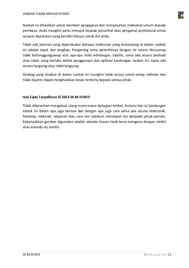 Jangan Tukar Minyak Hitam
