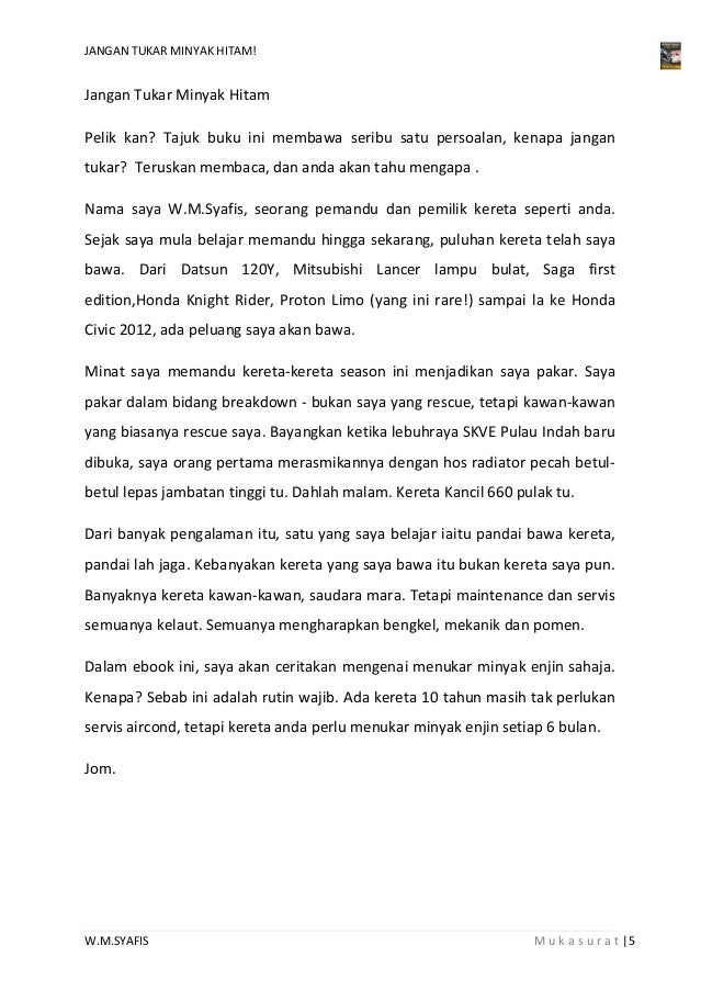 Jangan Tukar Minyak Hitam