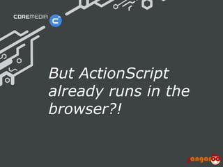 But ActionScript
                             already runs in the
                             browser?!


© CoreMedia | 24/10/11 | 7                     www.coremedia.com
 
