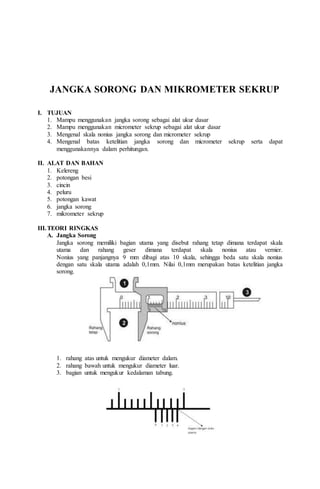Jangka Sorong Dan Mikrometer Sekrup