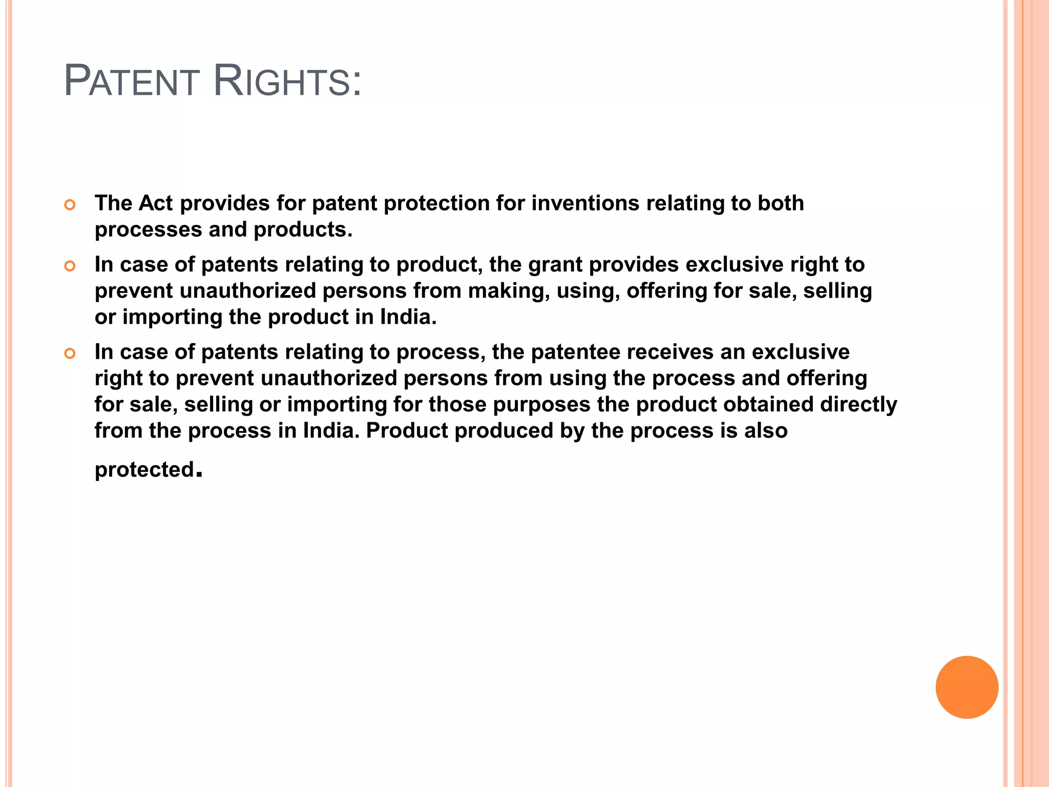 The Patent Act, 1970 | PPTX