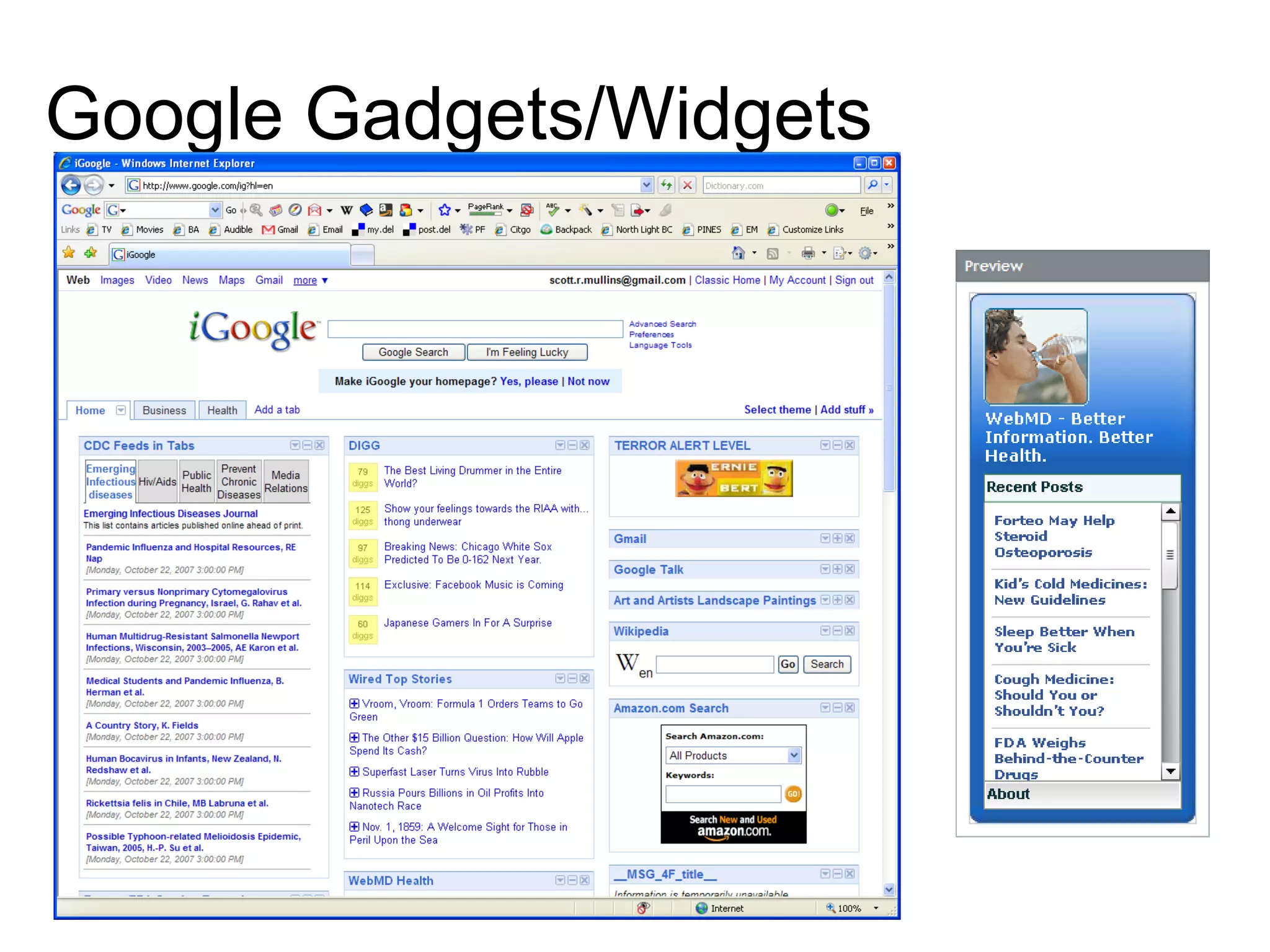 Google Gadgets/Widgets 