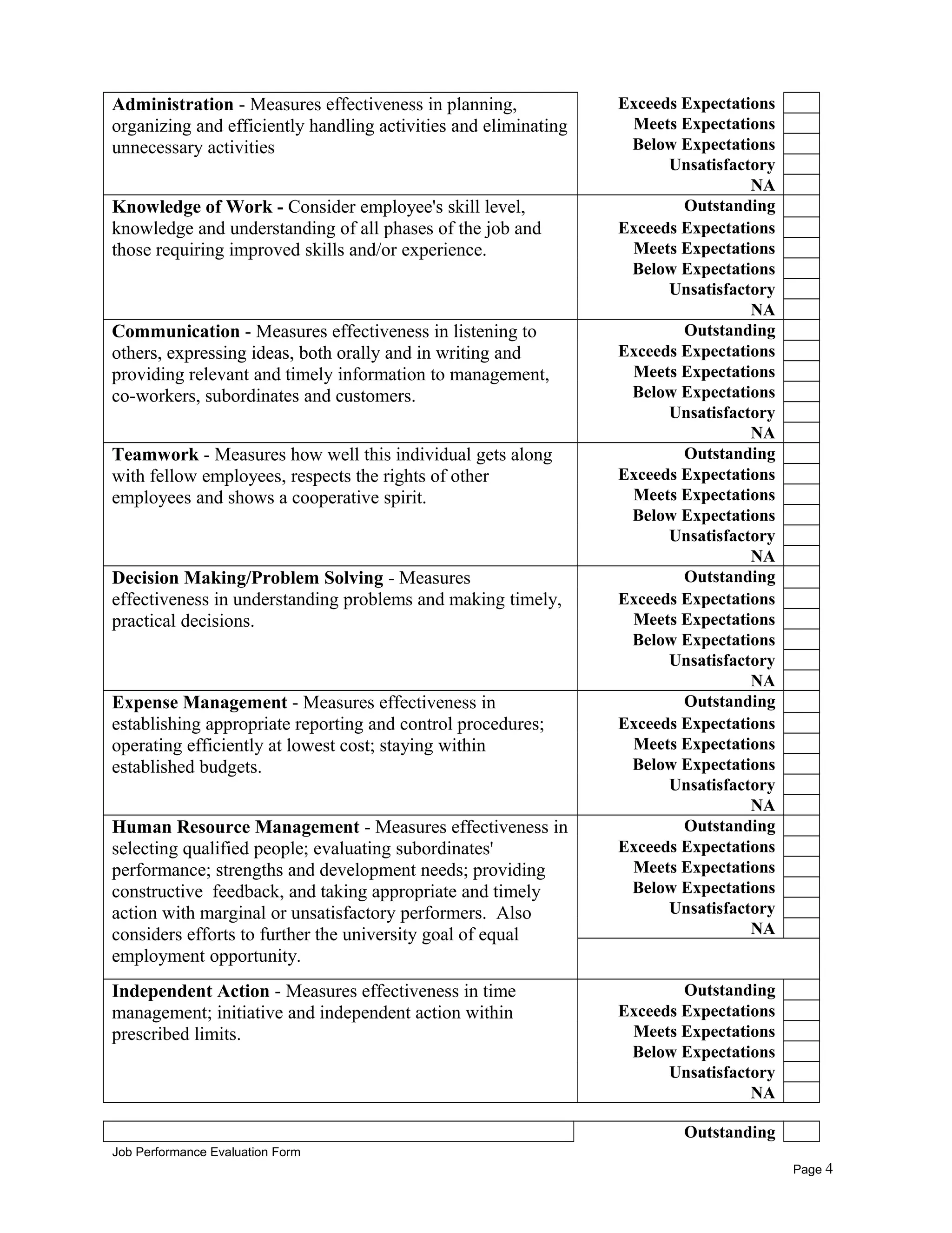 Janitorial worker performance appraisal | DOC